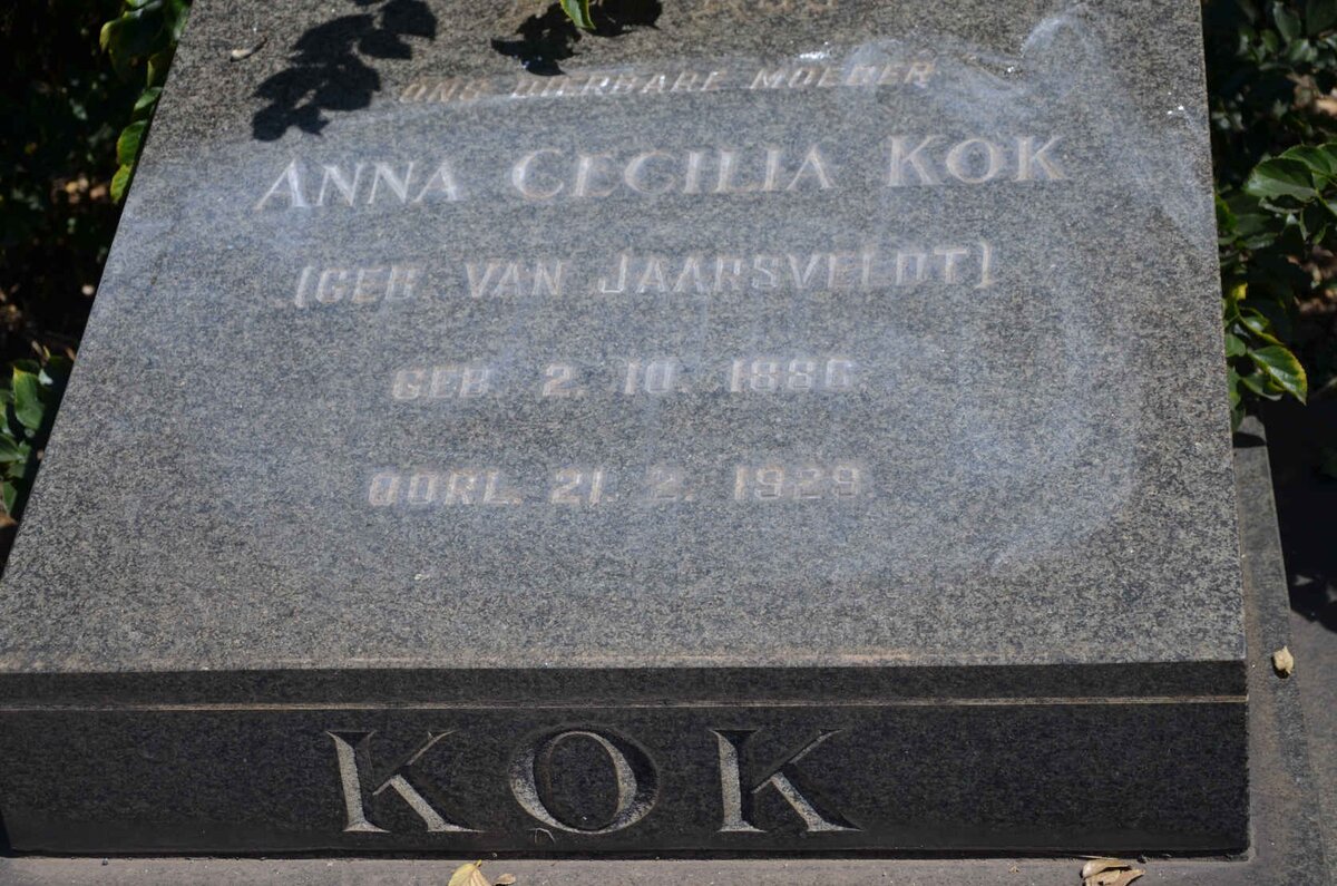 KOK Anna Cecilia nee VAN JAARSVELDT 1886-1929