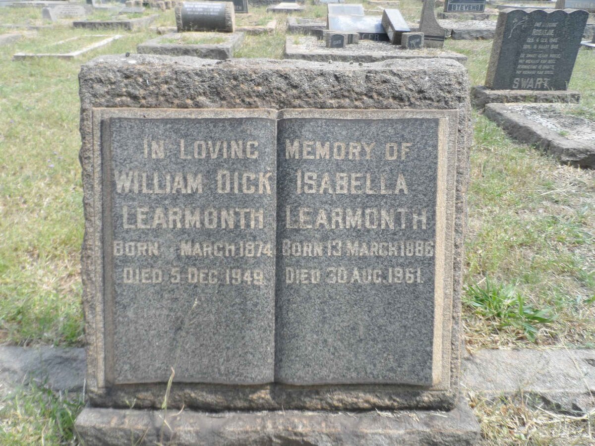 LEARMONTH William Dick 1874-1949 &amp; Isabella 1886-1961