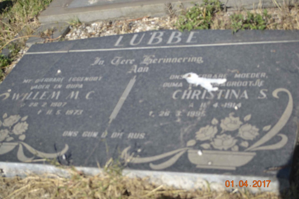 LUBBE Willem M.C. 1907-1973 &amp; Christina S. 1914-1995
