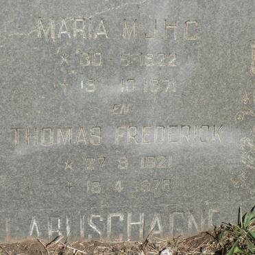 LABUSCHAGNE Thomas Frederick 1921-1978 &amp; Maria M.J.H.C. 1922-1971