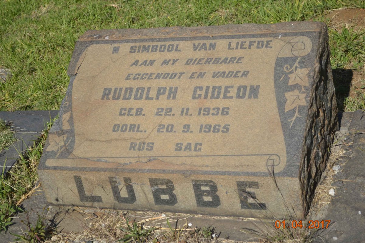 LUBBE Rudolph Gideon 1936-1965