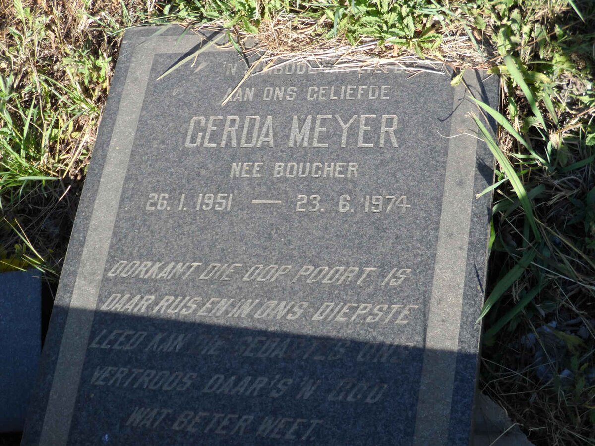 MEYER Gerda nee BOUCHER 1951-1974