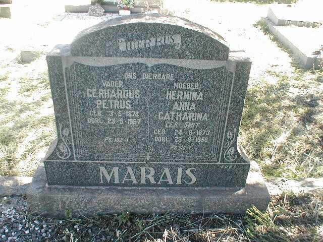 MARAIS Gerhardus Petrus 1874-1957 &amp; Hermina Anna Catharina SMIT 1873-1956