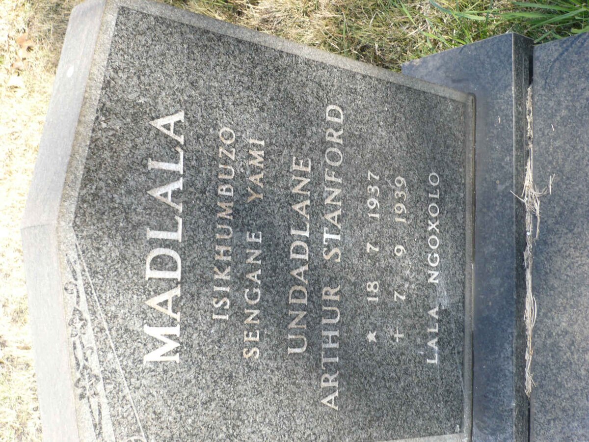 MADLALA Undadlane Arthur Stanford 1937-1939