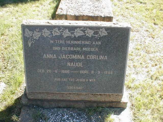NAUDE Anna Jacomina Corlina 1886-1948