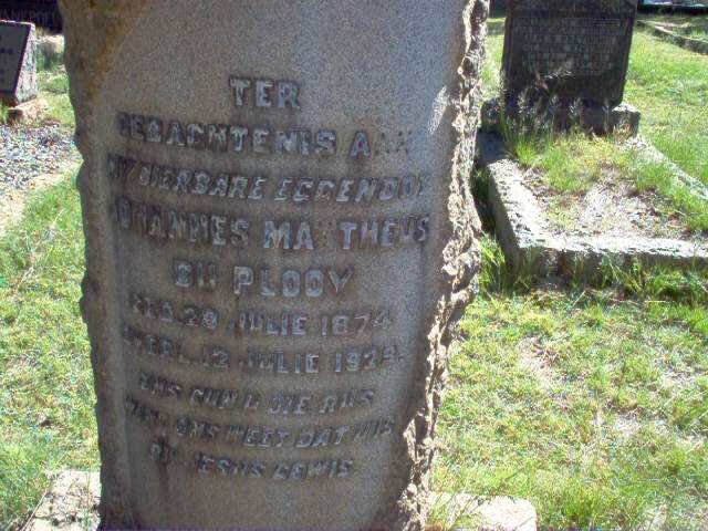 PLOOY Johannes Mattheus, du 1874-1929