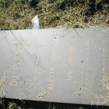 PLESSIS Aletta Johanna, du nee JORDAAN 1889-1980