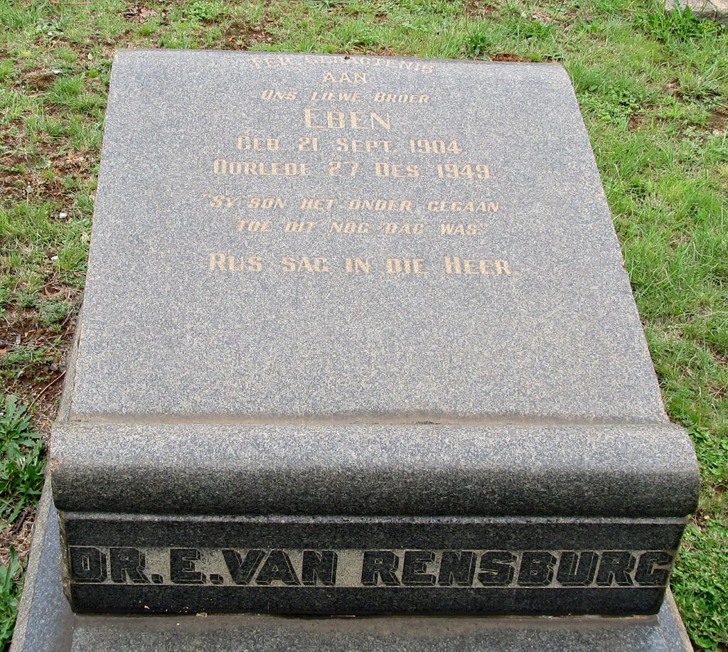 RENSBURG Eben, van 1904-1949