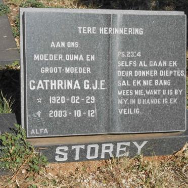 STOREY Cathrina G.J.E. 1920-2003