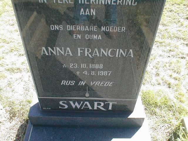 SWART Anna Francina 1888-1987