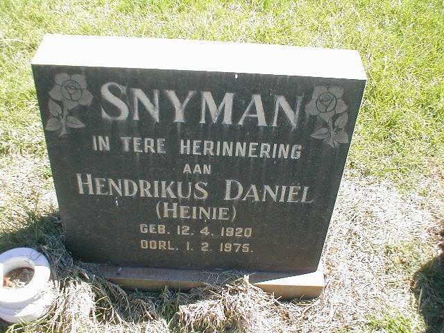 SNYMAN Hendrikus Daniel 1920-1975