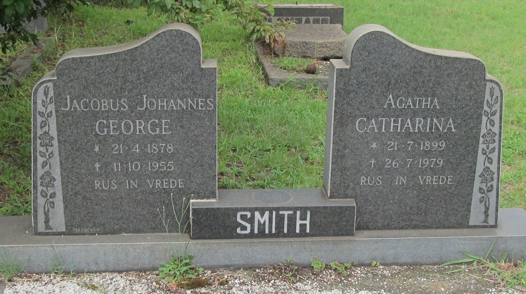 SMITH Jacobus Johannes George 1875-1955 &amp; Agatha Catharina 1899-1979