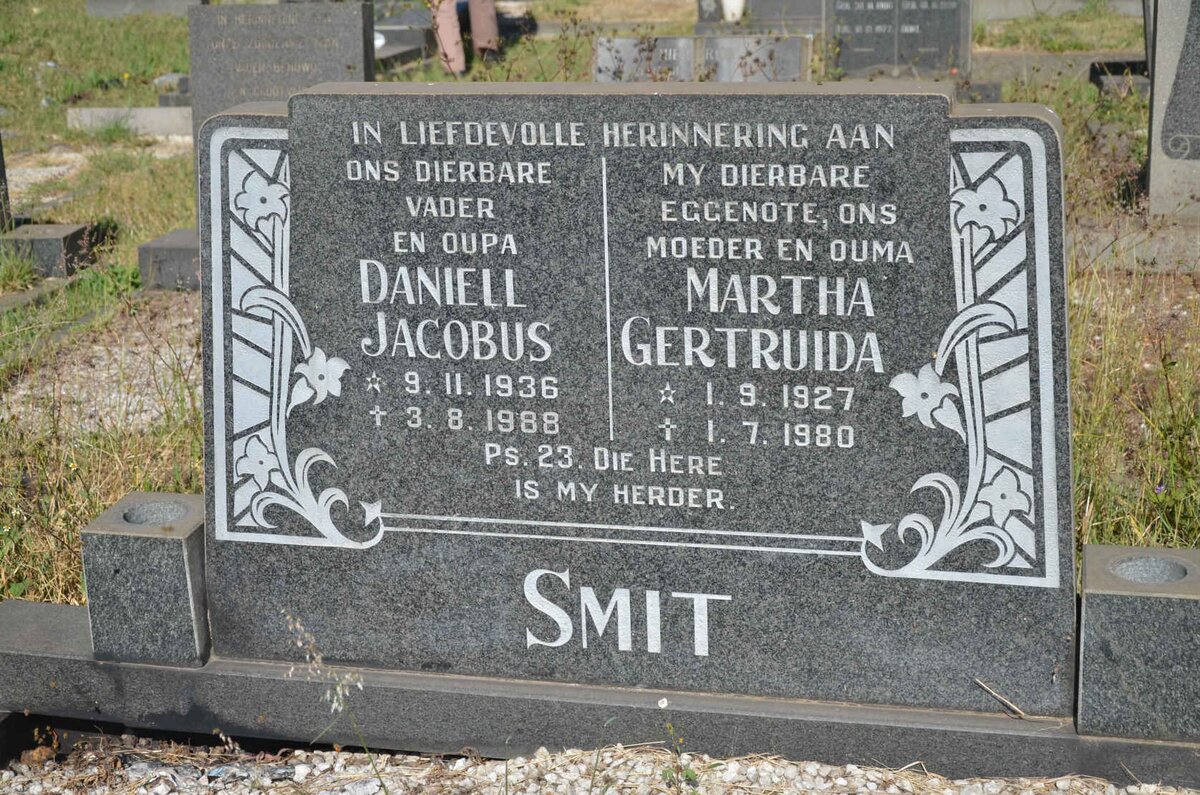 SMIT Daniell Jacobus 1936-1988 &amp; Martha Gertruida 1927-1980