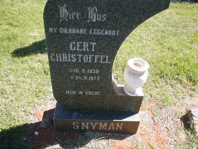 SNYMAN Gert Christoffel 1930-1972