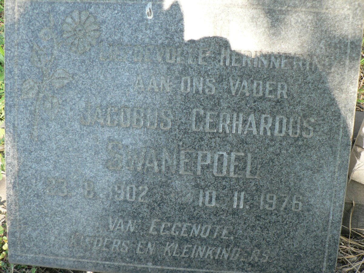 SWANEPOEL Jacobus Gerhardus 1902-1976