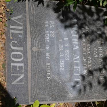 VILJOEN Martha Aletta 1928-1962