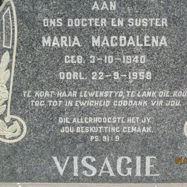 VISAGIE Maria Magdalena 1940-1958
