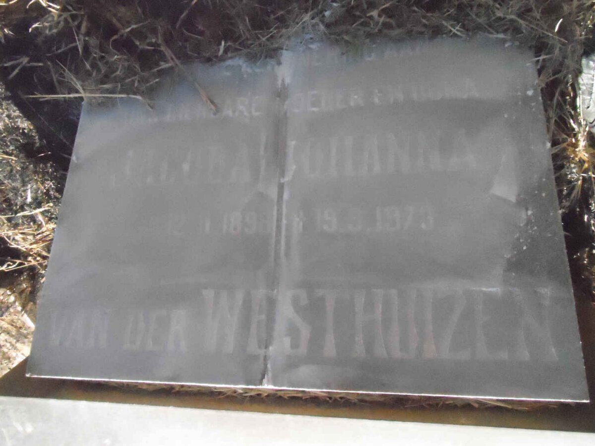 WESTHUIZEN Jacoba Johanna, van der 189?-1973