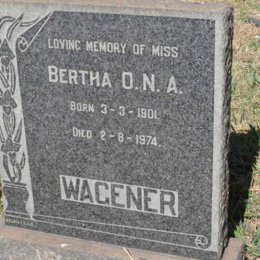WAGENER Bertha O.N.A. 1901-1974