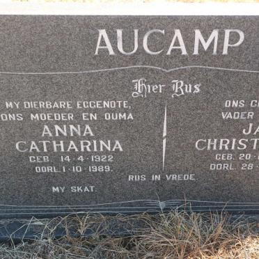 AUCAMP Jan Christoffel 1918-1992 &amp; Anna Catharina 1922-1989