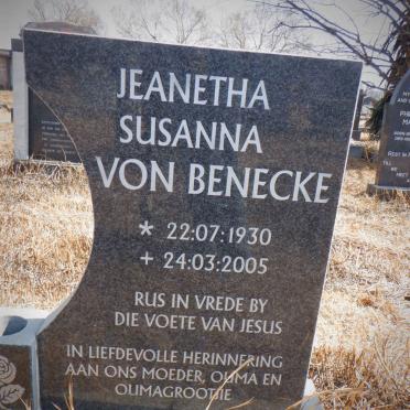 BENECKE Jeanetha Susanna, von 1930-2005