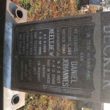 BECKER Daniel Johannes 1927-2006 &amp; Neeltjie W. 1928-1989