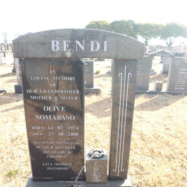 BENDI Olive Nomabaso 1924-2000