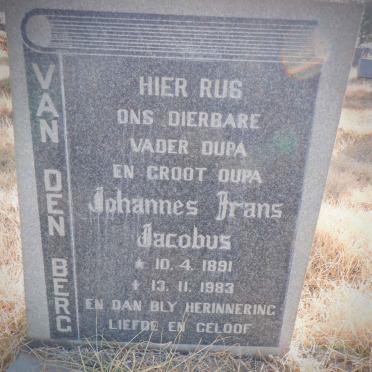 BERG Johannes Frans Jacobus, van den 1891-1983