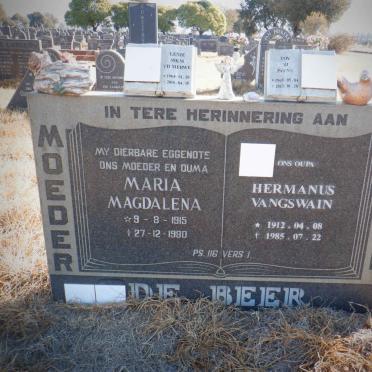 BEER Hermanus Vangswain, de 1912-1985 &amp; Maria Magdalena 1915-1980