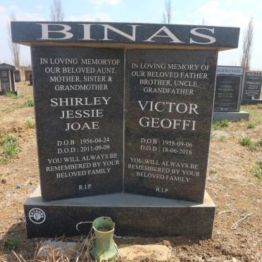 BINAS Victor Geoffi 1958-2016 &amp; Shirley Jessie Joae 1956-2011