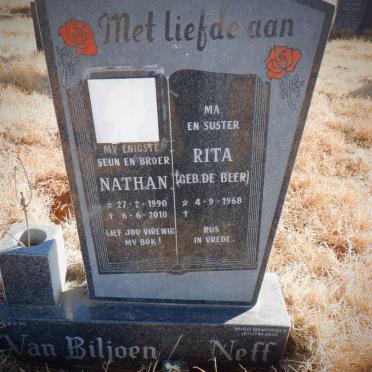 BILJOEN Nathan, van 1990-2010 :: NEFF Rita nee DE BEER 1968-