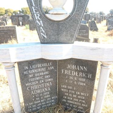 BIERMAN Johann Frederich 1928-2004 &amp; Christina Adriana 1928-1986