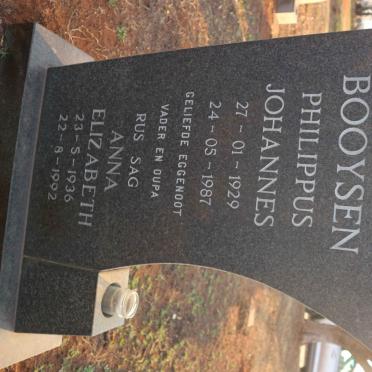 BOOYSEN Philippus Johannes 1929-1987 &amp; Anna Elizabeth 1936-1992