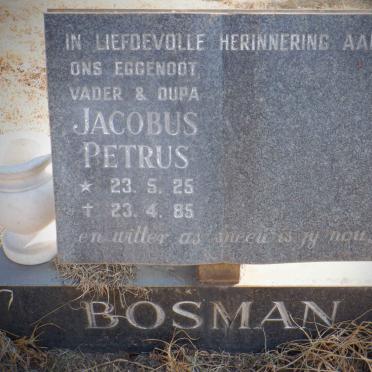 BOSMAN Jacobus Petrus 1925-1985