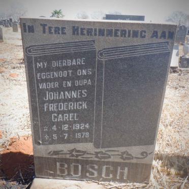 BOSCH Johannes Frederick Carel 1924-1978