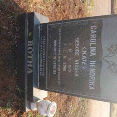 BOTHA Carolina Hendrika nee VISSER 1918-2002