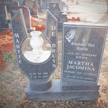 BRUYN Martha Jacomina Martie, de VAN VUUREN 1911-2002