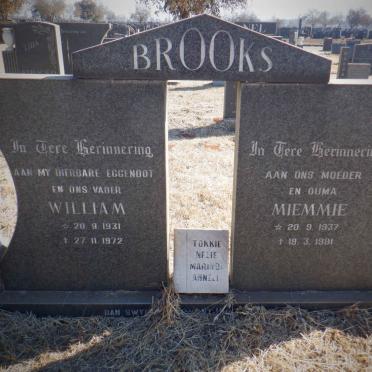 BROOKS William 1931-1972 &amp; Miemmie 1937-1991
