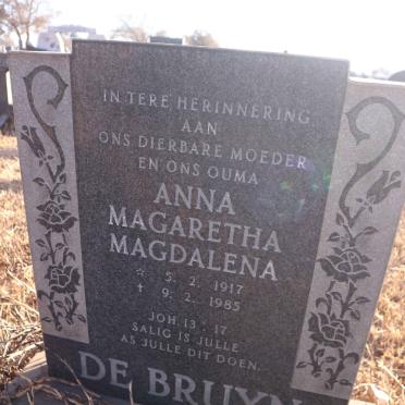 BRUYN Anna Magaretha Magdalena, de 1917-1985