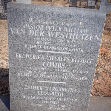 COMBS Frederick Charles Elliott 1915-2000 :: VAN DER WESTHUIZEN Peter William, van der 1925-1997