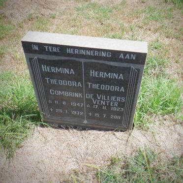 COMBRINK Hermina Theodora 1947-1972 :: DE VILLIERS VENTER Hermina Theodora 1923-2011