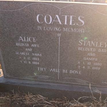 COATES Stanley 1900-1989 &amp; Alice 1903-1984