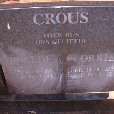 CROUS Roelof 1907-1986 &amp; Corrie 1908-1998