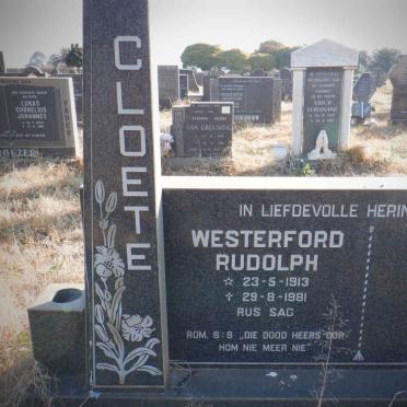 CLOETE Westerford Rudolph 1913-1981