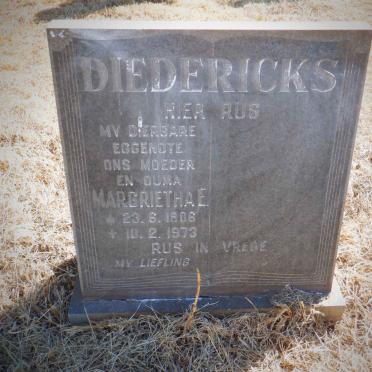 DIEDERICKS Margrietha E. 1906-1973