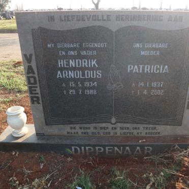 DIPPENAAR Hendrik Arnoldus 1934-1988 &amp; Patricia 1937-2002