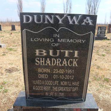 DUNYWA Buti Shadrack 1951-2012