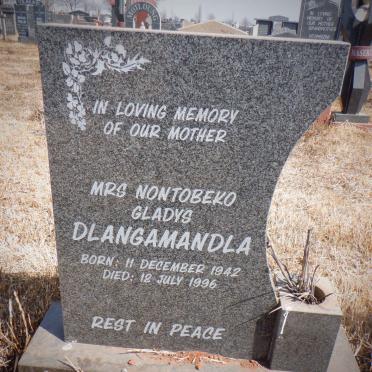 DLANGAMANDLA Nontobeko Gladys 1942-1996