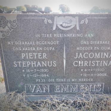EMMENIS Pieter Stephanus, van 1930-1984 &amp; Jacomina Christina 1930-2005