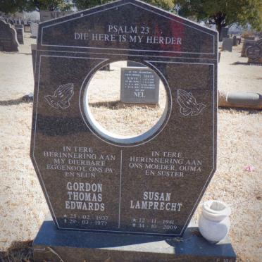 EDWARDS Gordon Thomas 1937-1977 &amp; Susan Lamprecht 1941-2009